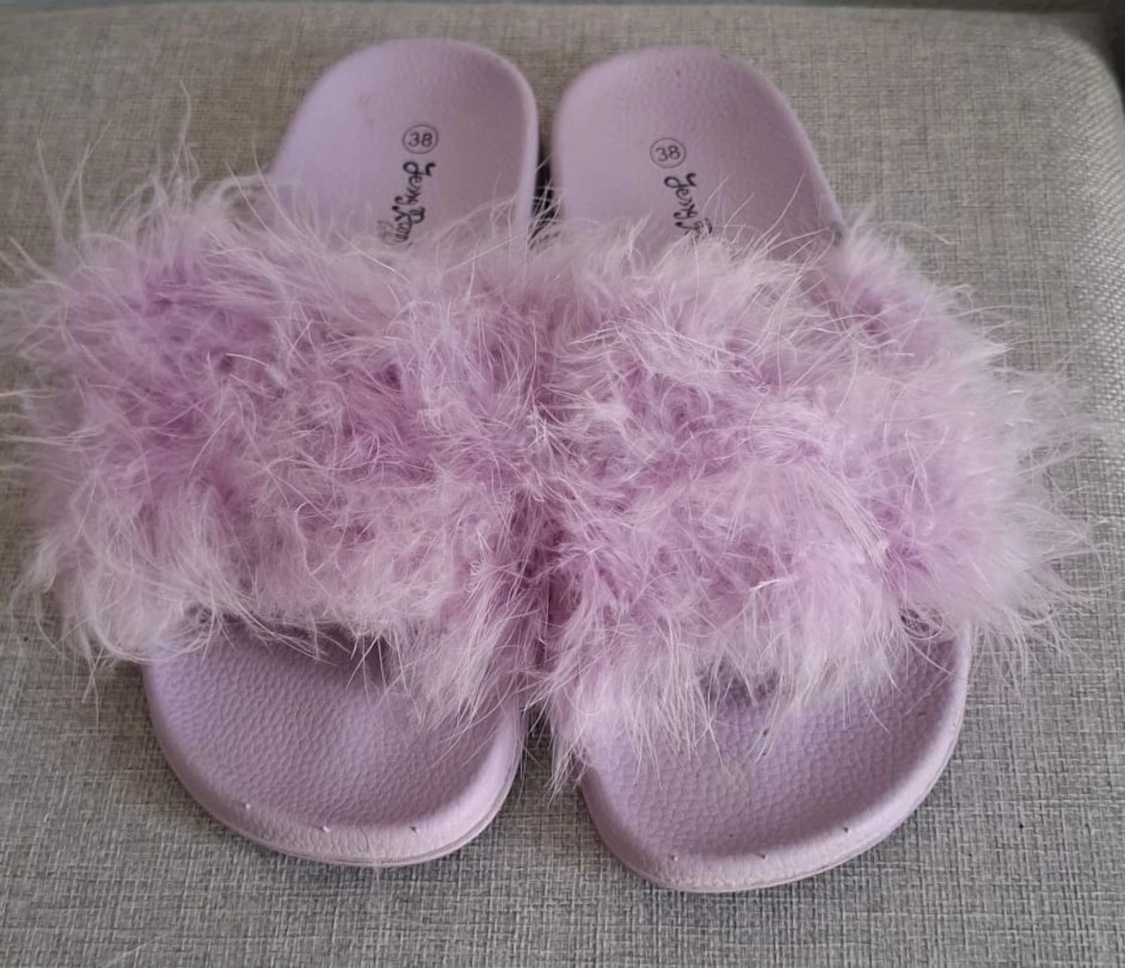 Sandalias lilas con Pelo limite edition Y2K – photo 3